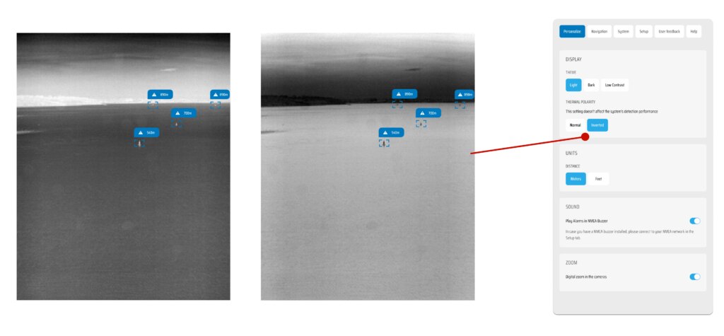 Custom Thermal View on Sea.AI software