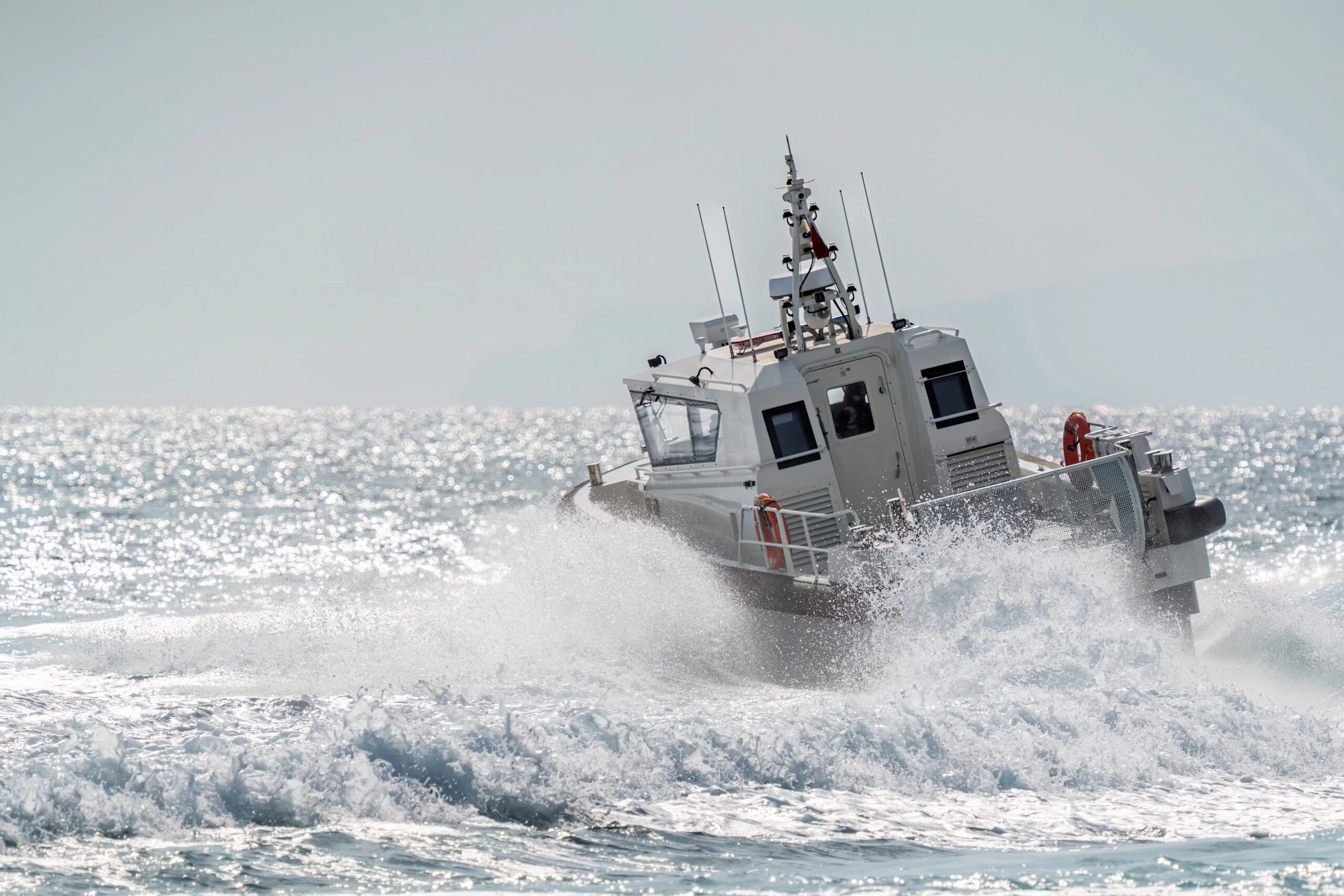 Governmental boat at sea