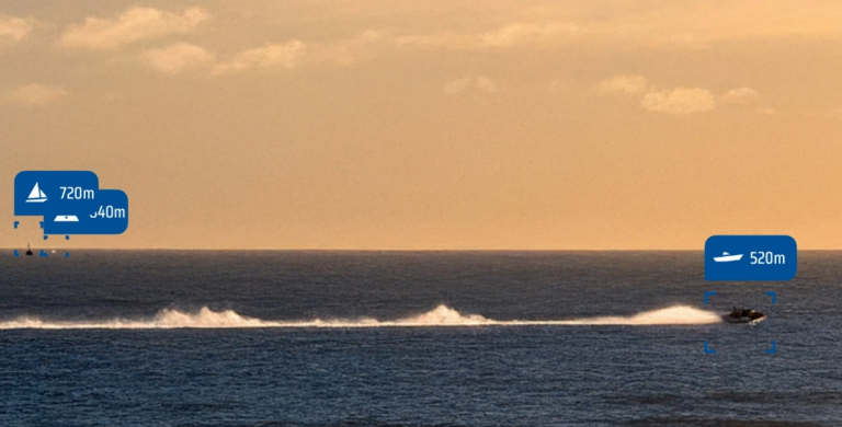 SEA.AI system detecting a power boat